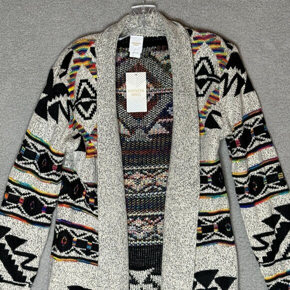 Northern Angel Cardigan Sweater M Aztec Duster Open Front Boho Western - Picture 4 of 11